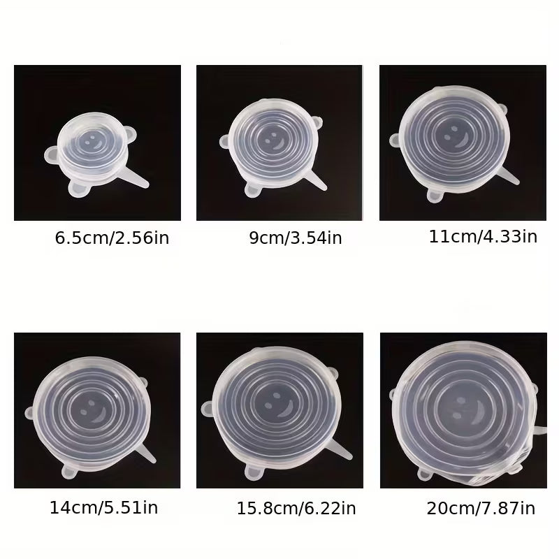 6pcs Reusable Silicone Stretch Lids.