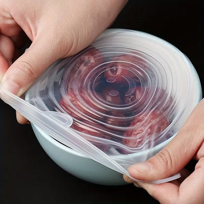 6pcs Reusable Silicone Stretch Lids.