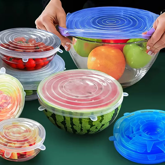 6pcs Reusable Silicone Stretch Lids.