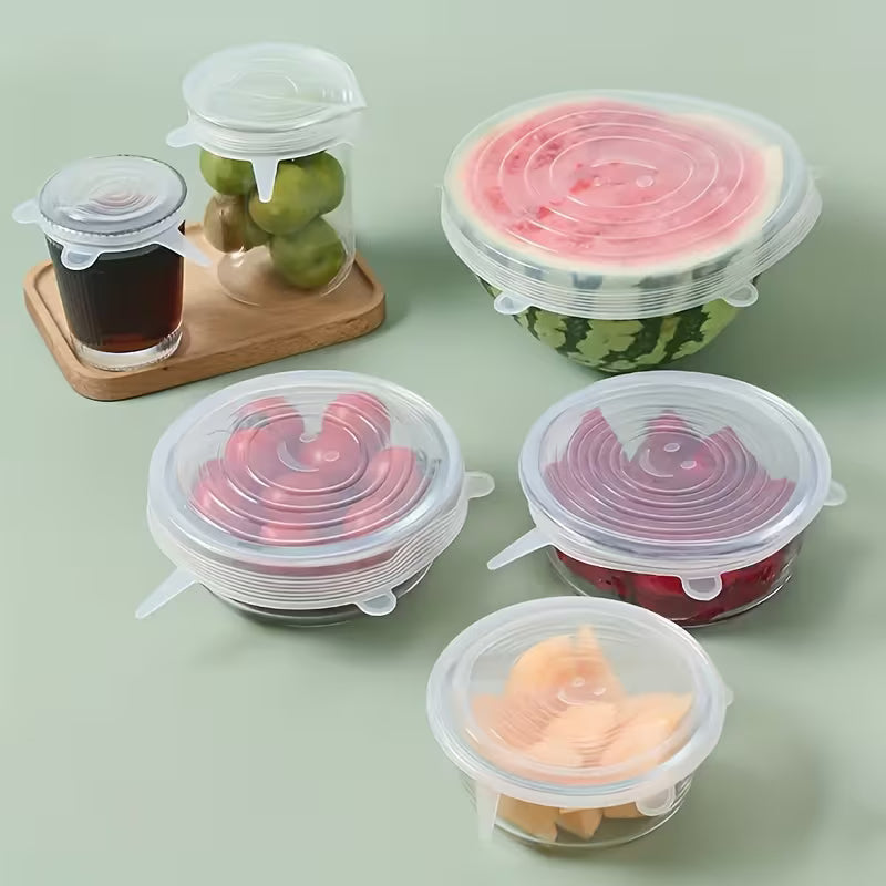 6pcs Reusable Silicone Stretch Lids.